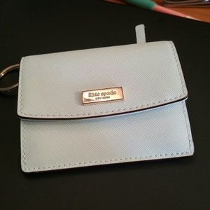 Kate spade mint blue wallet with keychain